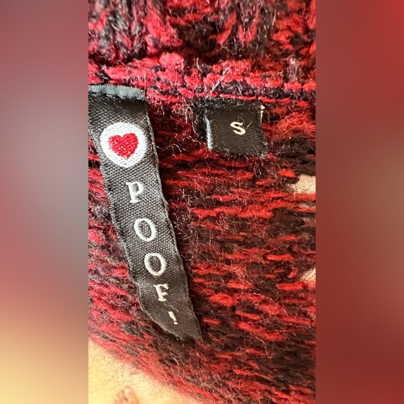 EXCELLENT CONDITION- Burgundy w/Black Knit Duster Cardigan- Size S - Picture 4 of 4